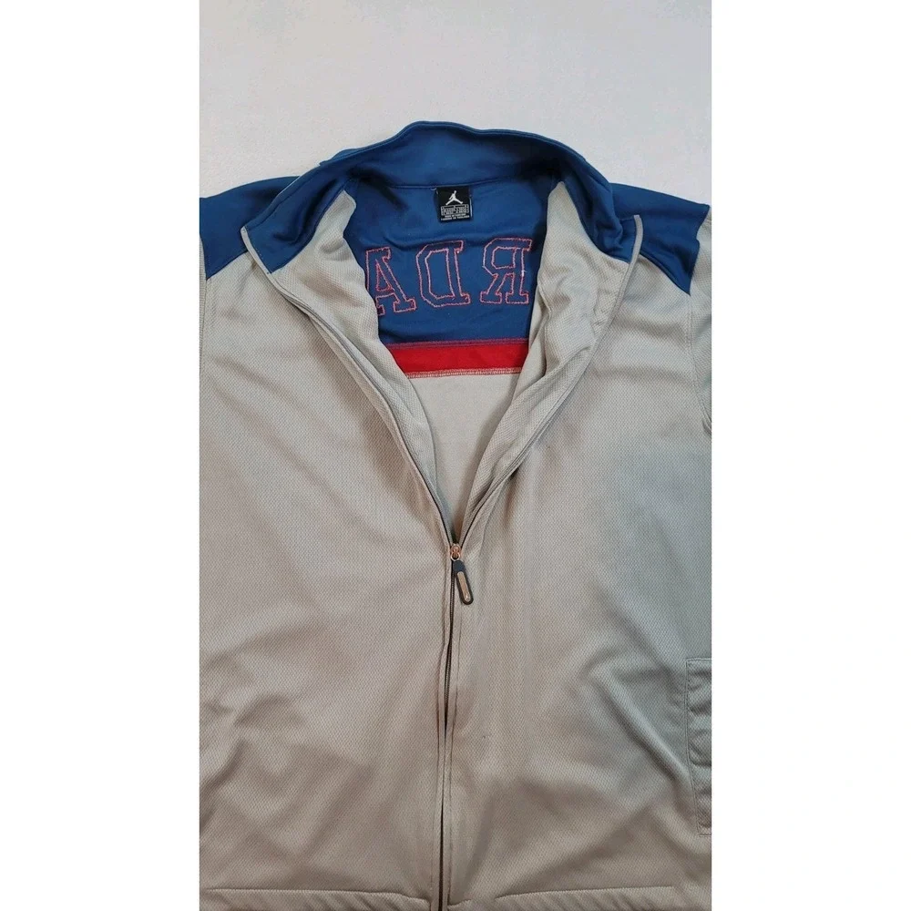 Jordan LOGO FullZip Jacket Adult Mens Size Large Gray Blue Track Warm Up Pockets
